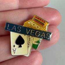 Las Vegas Lapel Pin Ace of Spades Slot Machine Vintage Souvenir Tourist