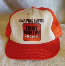VTG Trust Worthy Hardware Clear Spring MD Snap Back Trucker Hat USA Made FS!