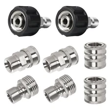 Pressure Washer Adapter Set 8 Pack Stainless Steel Quick Disconnect Kit M22