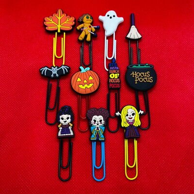 Halloween Autumn Hocus Pocus - Cartoon Paperclip Bookmark Fall Ghost Pumpkin NEW