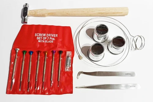 14 piece watchmakers tool set (eye magnifiers, headband, tweezers, screwdrivers