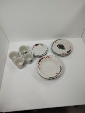 4 Place Settings Origins Tree & Ribbon Christmas Morning Porcelain Bowls. Teddy