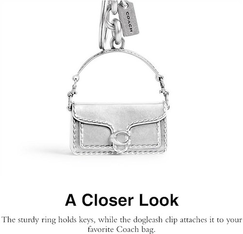 NWT Coach 3D Metal Tabby Handbag Key Chain Fob Keychain Bag Charm CS246 - Picture 11 of 11