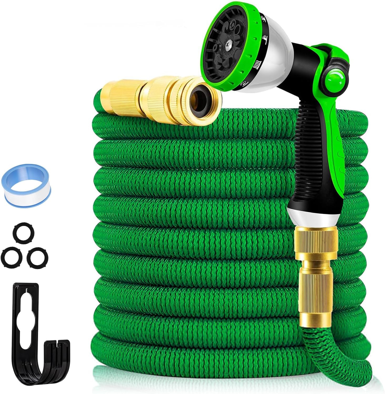 Tubo Giardino Estensibile 15 Metri Professionale: Anti-Pieghe con 10 Getti