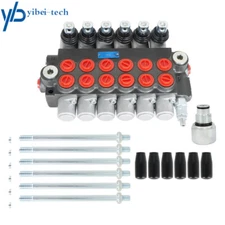6 Spool Hydraulic Directional Control Valve 11GPM Adjustable 3600PSI+conversion