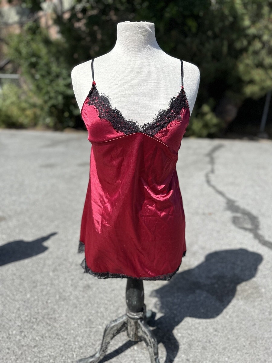 Shein Dress Women's Medium Red Lace Camisole Night Gown Sleepwear V-neck  Short