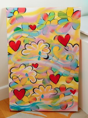 SZNL TEARS Acryl- und Sprühfarbe, glänzend lackierte Oberfläche. Signiert von Portix