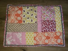 Pottery Barn Teen "Brown/Pink/Yellow/Orange Patchwork" Quilted Pillow Sham