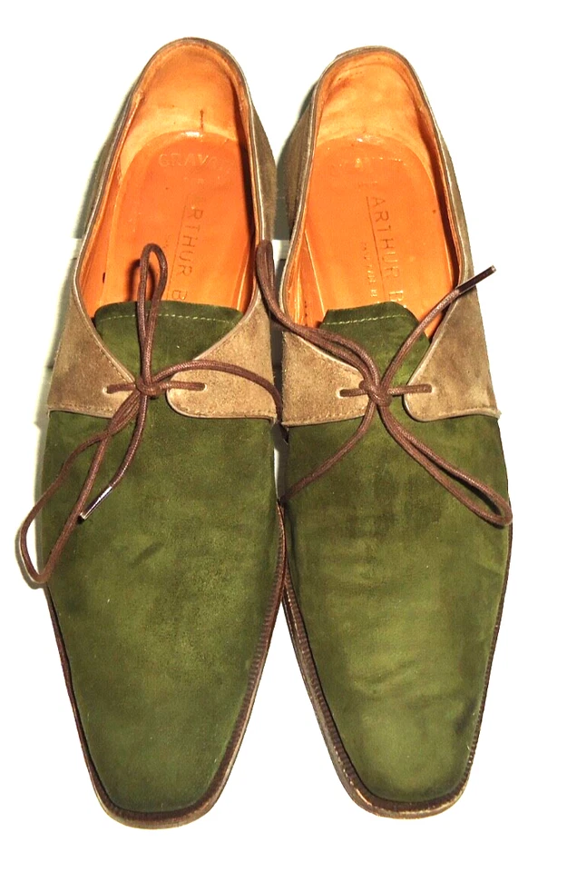 Sapatos femininos GRAVATI PER ARTHUR BEREN Itália bege verde camurça RN4610 tamanho-7N - Imagem 2 de 4