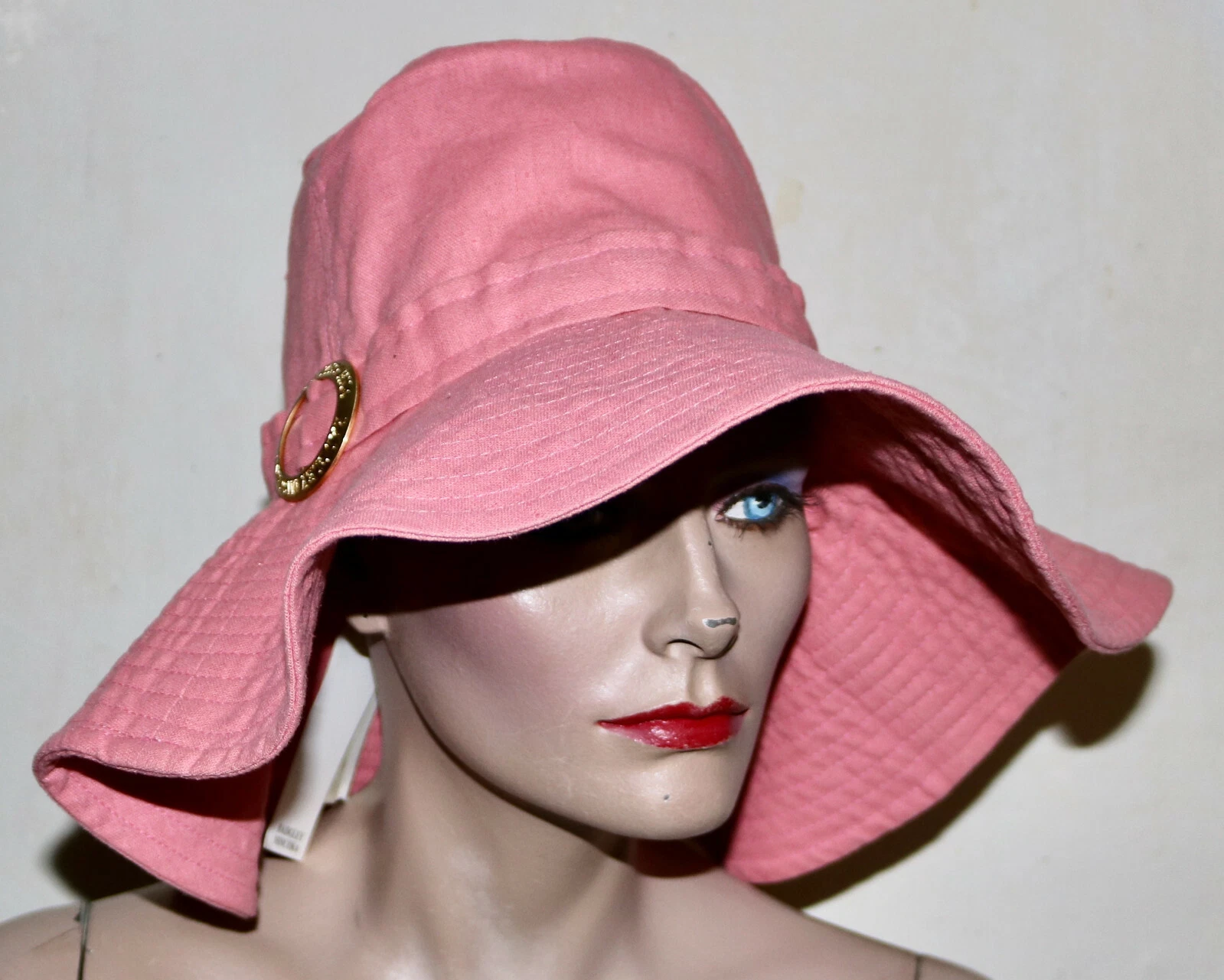 Badgley Mischka pink floppy sun hat NWT one size