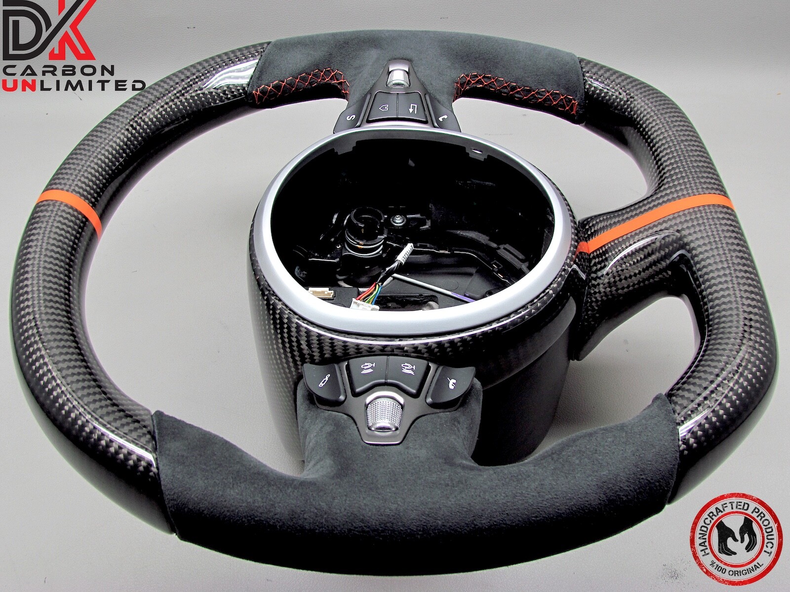 Aston Martin Vantage DB11 DBS Alcantara 8mm Orange Ring Carbon Steering Wheel v4