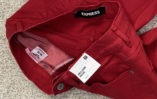 Express Ankle Legging Red High Rise jeansRise jeans Size 6R 6 Reg Stretch Jeans - Picture 5 of 5
