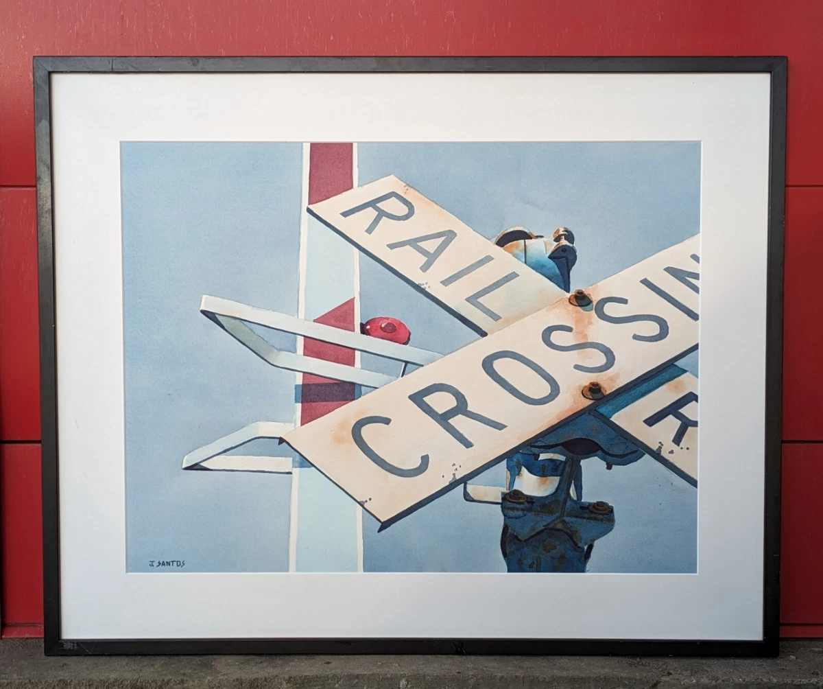 Original watercolor by Joe Santos of Industrial Railroad Sign 20" x 26" |  eBay