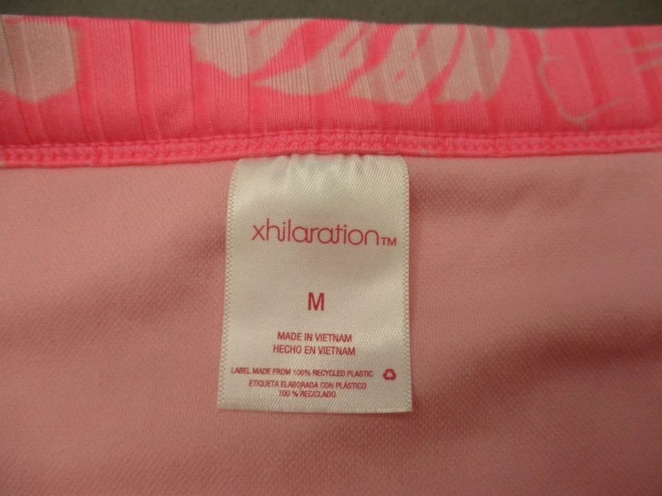 Xhilaration M 码女式粉色花卉高腿泳装比基尼底部 1L — 第 3/4 张图片