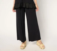 LOGO by Lori Goldstein Women's Pants Sz M Regular Knit Full Length Black A688240