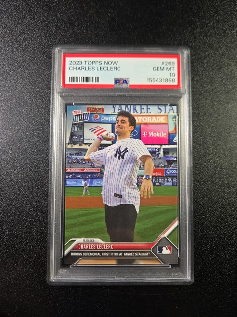 PSA 10 Charles Leclerc NY Yankees 1st Pitch 2023 Formula 1 F1 Topps Now MLB #269