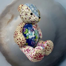 Nova Plush Cherish Collection 2010 Teddy Bear Floral Patch Print #