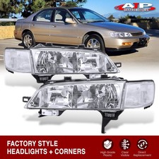 Chrome Clear Headlights Signal Corner Lamps Jdm For 1994-1997 Honda Accord Cd6