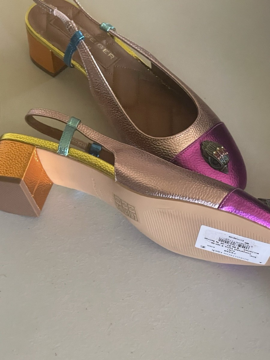 限定 70M KURT GEIGER LONDON SLOANE SLINGBACK PUMPS IN PINK MULTI 41W1/ US