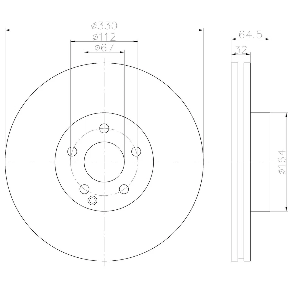 Rotor de freno de disco Hella Pagid 355109432 para modelos seleccionados de Mercedes-Benz 06-15 Foto 4 de 4