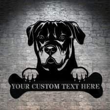 Personalized Rottweiler Name Metal Sign. Customizable Dog Owner Wall Decor Gift