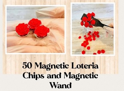 50 Fichas Magneticas De Loteria Mexicana Para Carta Y Pala Magnetic Chips & Wand