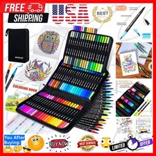 72 Colors Dual Tip Art Markers Pens for Adult Coloring Books, Brush and Fine ...