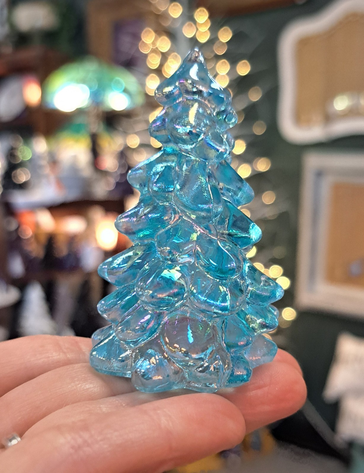 Mosser Glass Mini Christmas Trees 2.75" Sugar Plum Buffett Blue Milk Teal Set 6