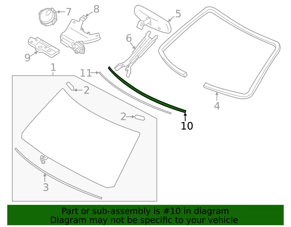 Moldura superior original Nissan 72751-1LA0A Foto 2 de 2