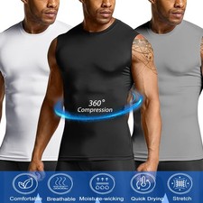 Mens Sleeveless Compression Vest Athletic Tank Top T-Shirt Workout Sport Singlet
