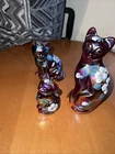 3 Fenton Carnival Glass Cats