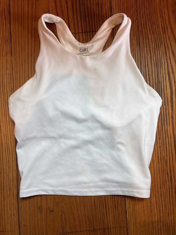 Athleta Girl L/12 White Sleeveless Racerback Tank