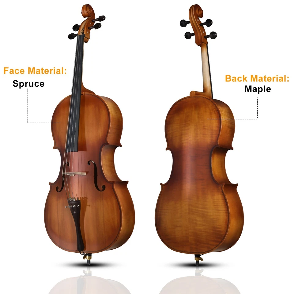 🎵Back 2🎵School🎵 Cello w Case/Bag Made of Spruce, Ebony, and Maple 2/Bow & Wax - Image 2 of 4
