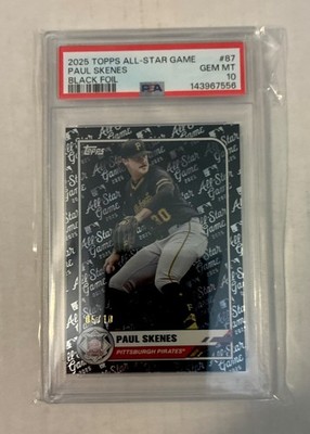 2025 Topps All-Star Game Paul Skenes #87 Black Foil 5/10 PSA 10 Gem Mint Pirates