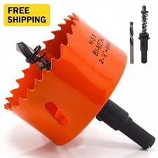 2.5 in Hole Saw M42 Bi-Metal with Arbor & Drill Bit – Metal Wood Plastic Cutter