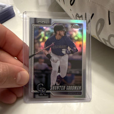 Topps 2025 Topps Chrome Hunter Goodman #207 Rookie Card Colorado Rockies. rookie card picture