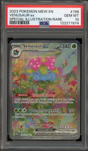 Pokemon Venusaur ex 151 MEW EN Special Illustration Rare #198 PSA 10 Gem Mint
