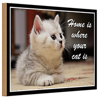 Holzschild Spruch 30X20Cm Katze Home Is Where Your Cat
