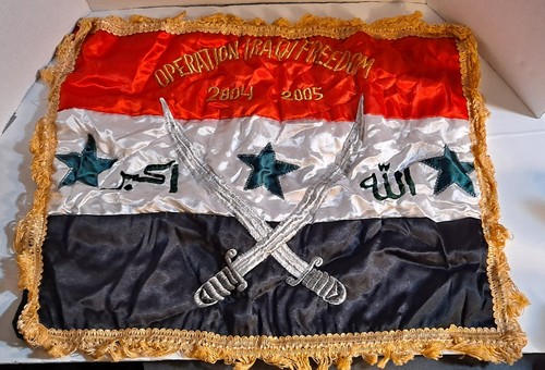 Operation Iraqi Freedom 2004-2005 Embroidered Flag Banner Swords Arabic
