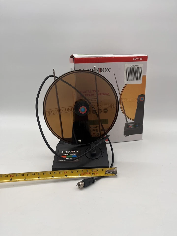 AudioBox ANT-100 Interior Digital TV HD Ready Antena FM VHF UHF 60 Millas Alcance Ne Foto 3 de 4
