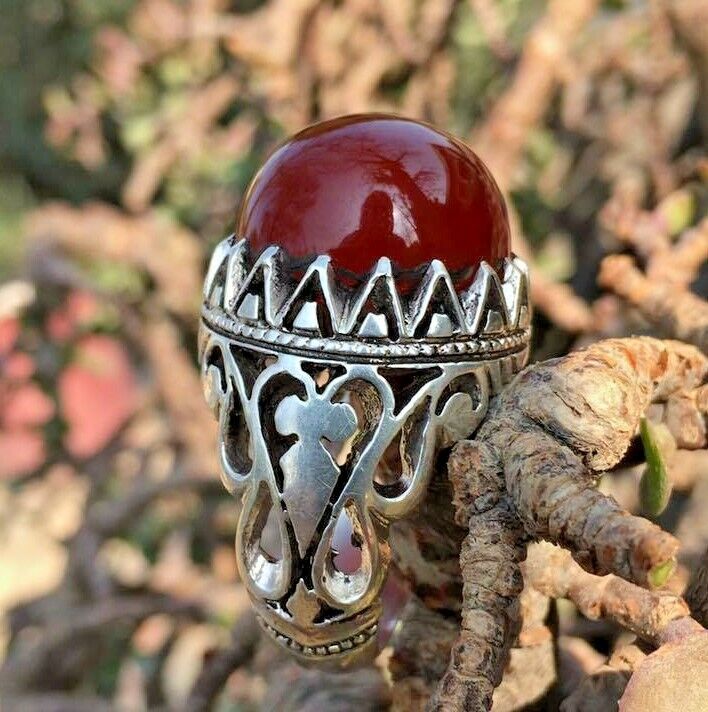 Hand carved Agate (Aqeeq) Ring, Islam Ring for Man, Ring for Muslims men,  Silver Men's Ring, Islamic men Jewelery, Gift for him|Amazon.com