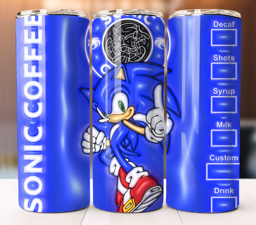 Vaso de café inflado Sonic 20 oz taza delgada de acero inoxidable