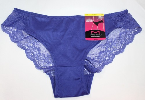 NUEVO CON ETIQUETAS Set/3 MAIDENFORM Confort Devoción TANGA ENCAJE AZUL REAL ROSA ROSA FLORAL M/6 - Imagen 2 de 8