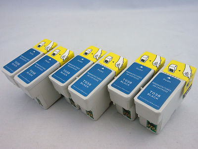 6PK T038 Black Ink Cartridge for Epson Stylus CX1500 C45 6PK T038 Black Ink Cartridge for Epson Stylus CX1500 C45