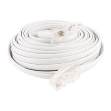 Office RJ11 6P4C to RJ45 8P4C Modular Network Telephone Cables White 6M Length