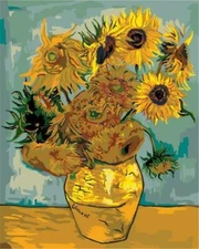 USA - DIY Paint by Number Kit Acrylic Painting Home Decor - Sunflowers Van Gogh