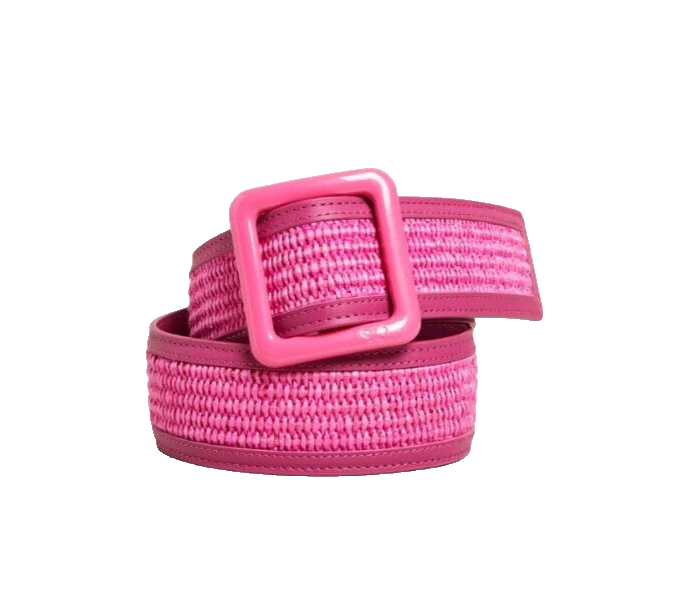 ? MAX MARA Belt made of genuine nappa LEATHERand Raffia  display picture 2