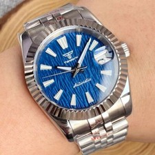 Tandorio 36mm 39mm Automatic Watch For Men Blue Dial Japan NH35A Fix Bezel 200m