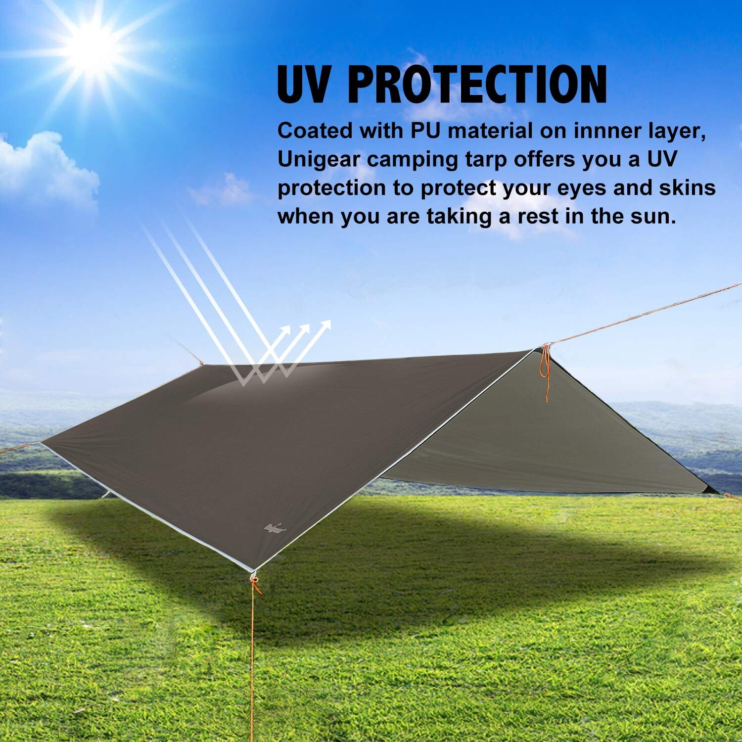 Unigear Hammock Rain Fly Waterproof,UV Protection and PU 3000mm