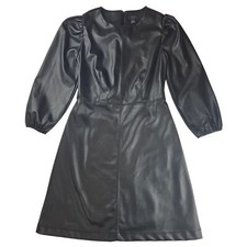 Ann Taylor| Black, Faux Leather, Dress | Size 2